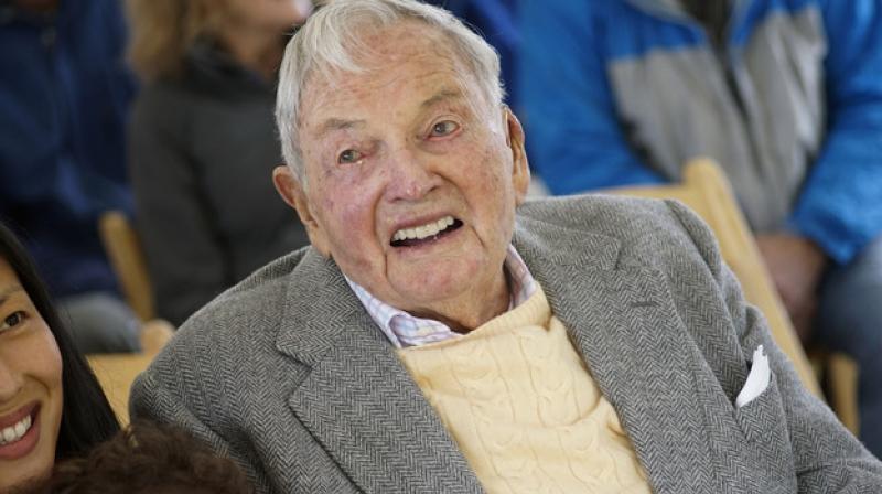 Billionaire David Rockefeller underwent his seventh successful heart transplant at the  age of 101 in 2016.(Photo: AP)