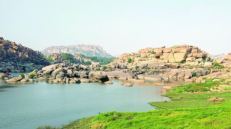 Picture of polluted Tungabhadra river