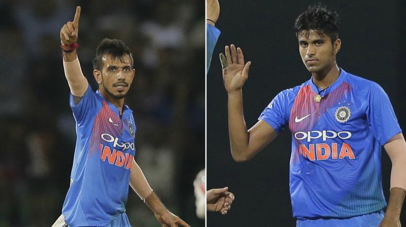 Leg-spinner Chahal now has a career-high 706 rating points while off-spinner Sundar, who was named Man of the Series, has 496 points. (Photo: AP)