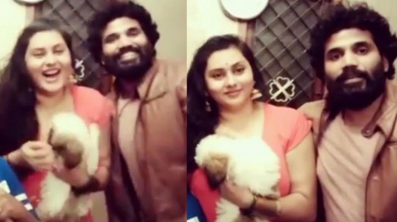 Screengrabs from the video Namitha posted on Instagram.