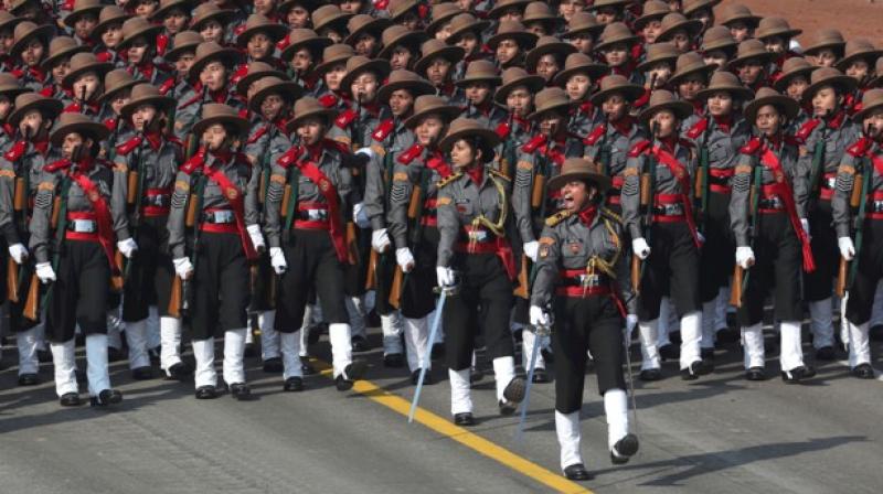 Contingents of the Navy, India Army Service Corps and a unit of Corps of Signals (transportable satellite terminal) were all led by women officers. (Photo: PTI)