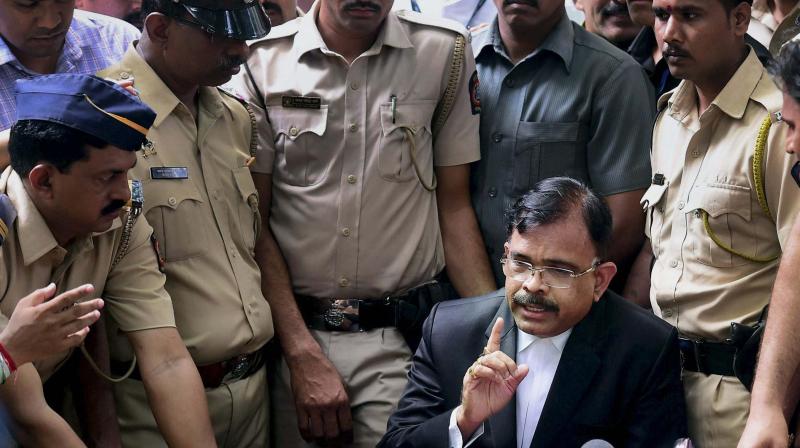 Special public prosecutor Deepak Salvi talking to media after a Mumbai court on Thursday awarded death sentence to Tahir Merchant and Firoz Abdul Rashid Khan and life imprisonment to extradited gangster Abu Salem in the 1993 serial blasts case. (Photo: PTI)