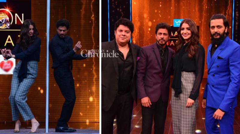 Shah Rukh Khan, Anushka Sharma pole dance on Riteish-Sajids show