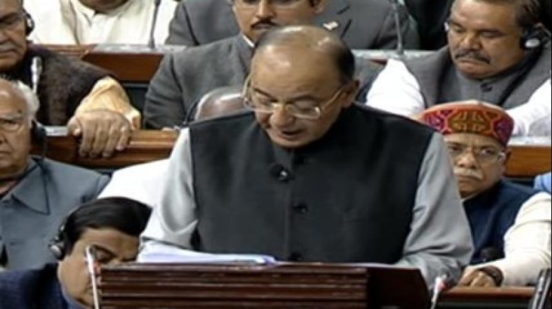 Finance Minister Arun Jaitley said the focus is on low-cost farming, higher MSP. (Photo: Screengrab)