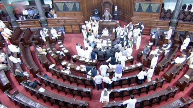 Noisy protests continued amid speaker PJ Kuriens remarks that You are all agitated on separate issues. I know each subject is very important. (Photo: Twitter | ANI)