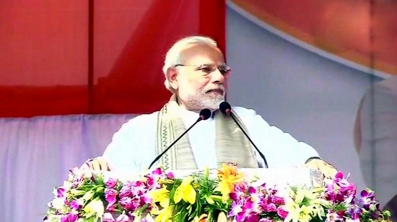 I appeal to the people of Tripura, lets take the state to a new height so that we can change the lives of people. I want to assure that in Tripuras march towards development, the central government will provide full cooperation with the motto of cooperative federalism, PM Modi said. (Photo: ANI | Twitter)