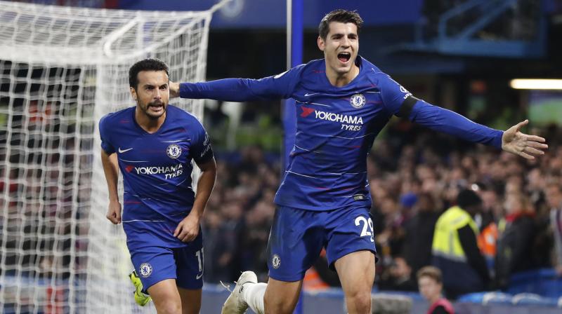 Alvaro Morata scored twice to take unbeaten Chelsea above Liverpool into second place in the Premier League behind Manchester City. (Photo: AP)