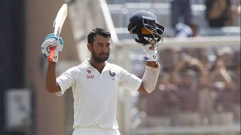 On a day when the pitch played out easy barring the extra bounce and reverse swing extracted by the Aussie pacers, a determined Cheteshwar Pujara held Indias innings together. (Photo: BCCI)