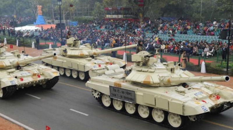 At present, Indias armoured regiments, comprising mainly T-90, T-72 and Arjuna tanks, have much more superiority over Pakistan, but sources said Islamabad was seriously planning to bridge the gap at the earliest. (Representational Image | PIB)
