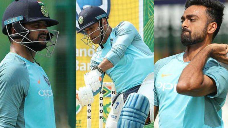 While comeback man Suresh Raina was seen doing some batting practice, MS Dhoni and Jaydev Unadkat too took part in the session. (Photo: Twitter / BCCI)