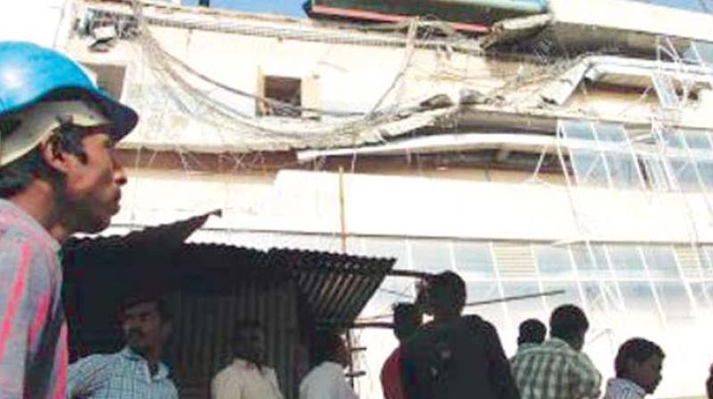 File photo of Mantri Mall in Malleswaram after the parapet wall collapse
