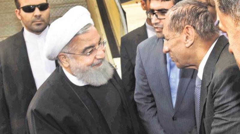 Iranian President Hassan Rouhani arrives in Hyderabad on Thursday. (Photo: PTI)(Photo: PTI)