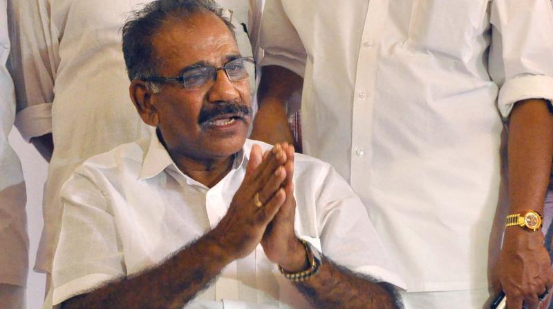 Minister A.K Saseendran announces his resignation at a press conference in Kozhikode on Sunday. (Photo:  DC)