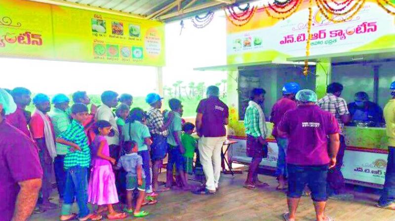 File photo of Anna canteen at Velagapudi. (Photo: DC)