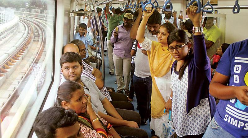 At the moment, Metro has only three bogies with 43 seats, where 250 people can travel