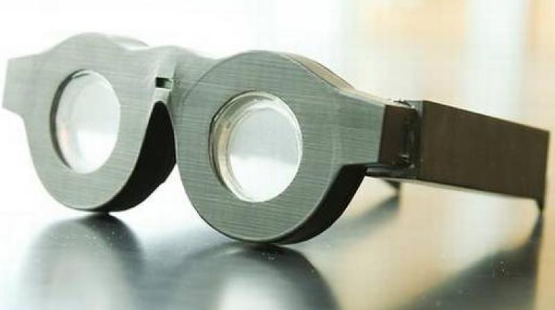 Early prototype of the â€œsmart glassesâ€, which researchers hope to build with lighter frames soon. Photo: Dan Hixon/University of Utah COLLEGE OF ENGINEERING