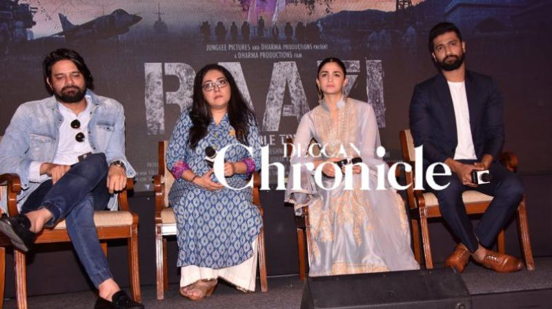 The team of Raazi at their song Ae Watans launch.