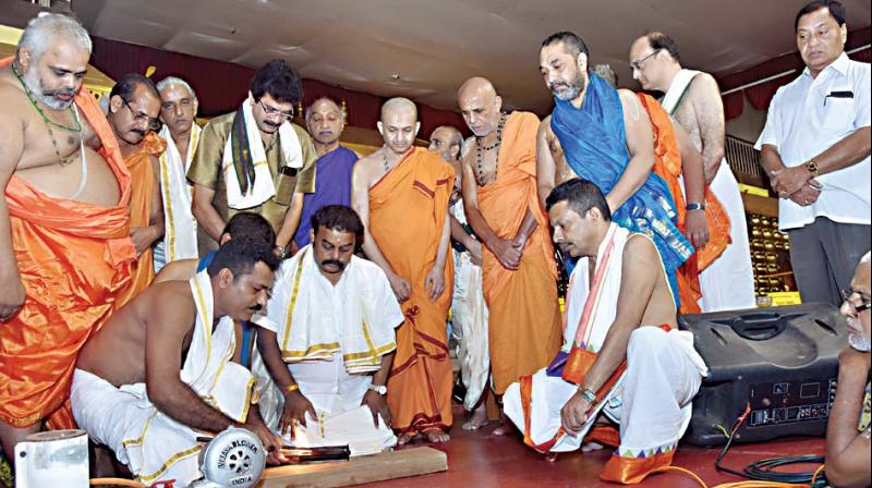 The work for the Suvarna Gopura (gold plated roof) project was initiated at a function held at Rajangana, on Wednesday 	DC