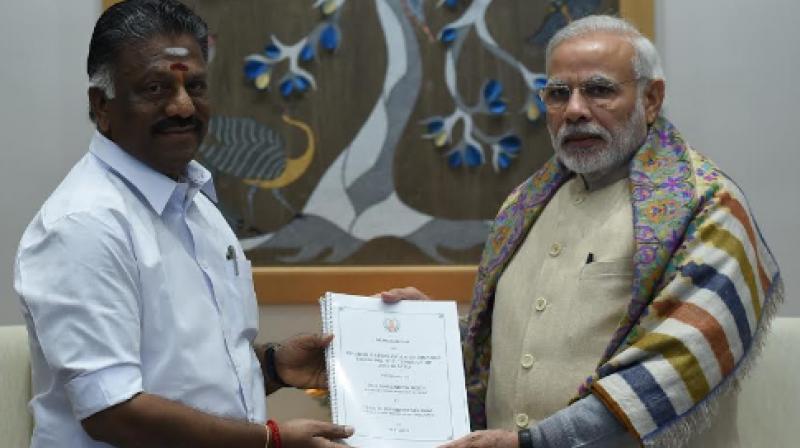Tamil Nadu Chief Minister with Prime Minister Narendra Modi. (Photo: Twitter)