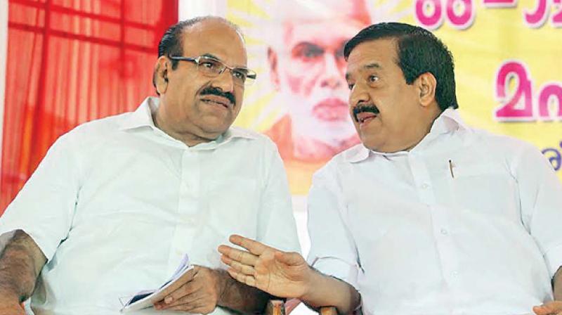 Kerala CPI(M) chief Kodiyeri Balakrishnan (Left) on said that the party was ready to vote Congress to defeat BJP in the 2019 Lok Sabha elections. (Photo: DC/File)
