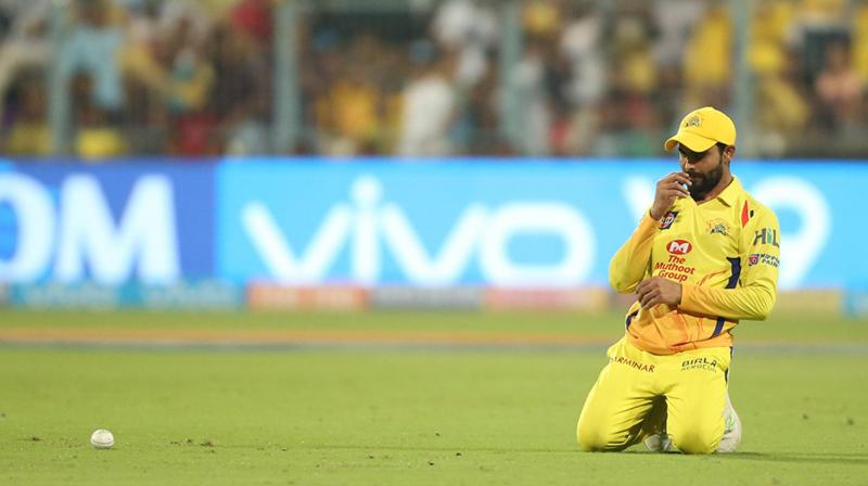 Ravindra Jadeja was standing at mid-off during both the deliveries, and Dhoni could be seen with an unhappy face following this. (Photo: BCCI)