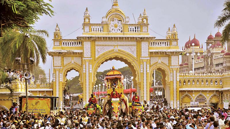 While the city celebrated the  peoples Dasara,   the  royal family of Mysuru fulfilled its traditions for the festival with its young scion, Yaduveer Krishnadatta Chamaraja Wadiyar, going on a symbolic  Vijaya Yathre  to mark the end of the festivities.