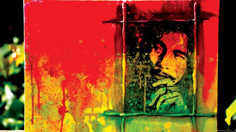 Bob Marley inspired canvas painting