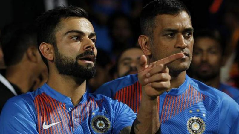 Twenty-six cricketers have been handed central contracts with skipper Virat Kohli, Rohit Sharma, Shikhar Dhawan, Bhuvneshwar Kumar and Jasprit Bumrah being included in the Rs 7 crore A+ category. Dhoni is in the A category with Rs 5 crore annual retainership. (Photo: BCCI)