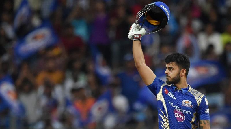 Nitish Rana is currently Mumbai Indians leading run-scorer in IPL 2017, having amassed 312 runs in 11 matches he played so far at an average of 34.66. (Photo: PTI)
