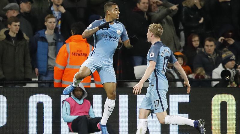 Jesus opened his account with a delightfully constructed goal, slotting in after Sanes through ball had been steered across goal by Raheem Sterling. (Photo: AP)
