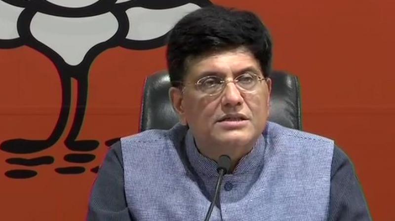 Goyal also rejected the suggestion that the Congress has used the issue of alleged corruption in the Rafale deal to create a perception against the prime minister. (Photo: ANI/Twitter)