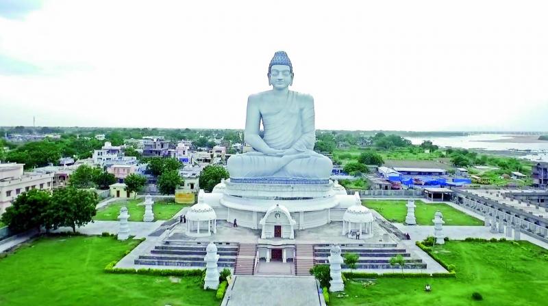 The 125 feet statue of Dhyana Buddha at Old Amaravati town.