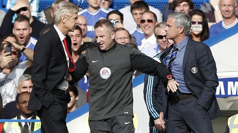 Verbal volleys have been traded time and again, with the enmity once boiling over into a memorable mid-match bout of shoving. Even now, with Wenger 68, and Mourinho 54, neither boss seems ready to act their age. (Photo: AFP)