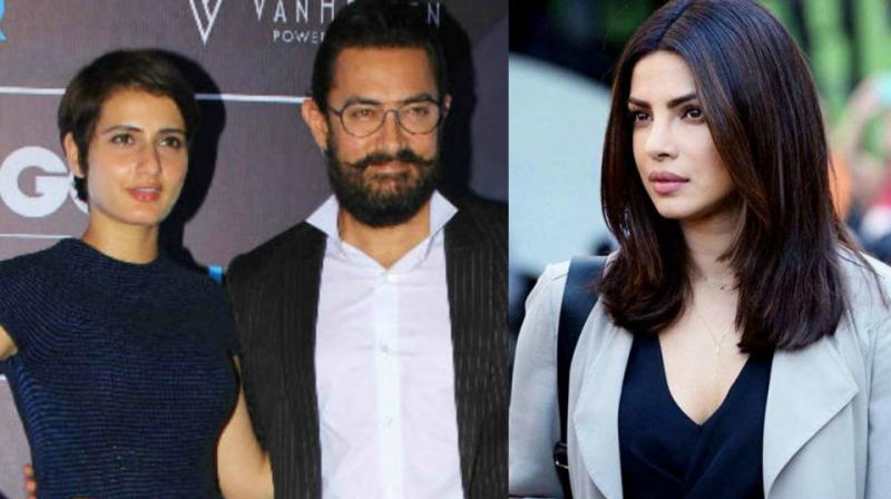 Aamir Khan, Fatima Sana Shaikh and Priyanka Chopra.