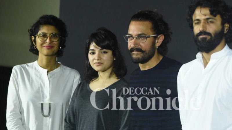 Kiran Rao, Zaira Wasim, Aamir Khan and Advait Chandan.