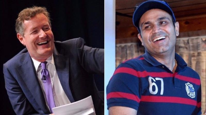 Piers Morgan and Virender Sehwag have taken jibes at each other in the past as well. (Photo: AP)