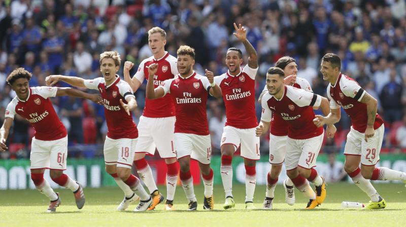 Arsenal triumphed over Chelsea to win the FA Cup and the Community Shield. (Photo: AP)