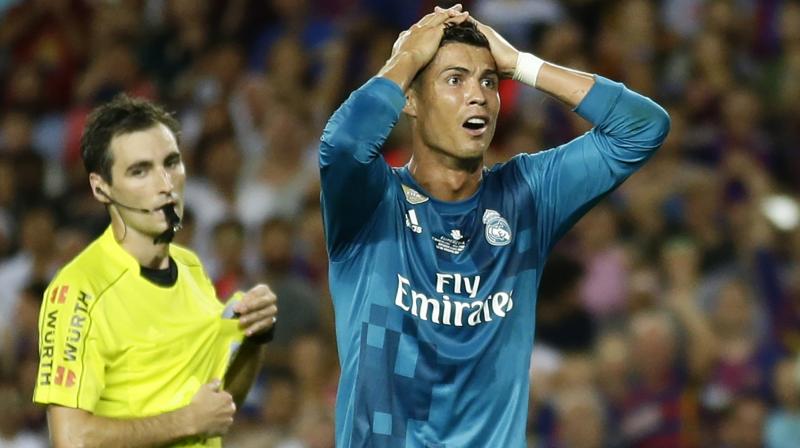 The Portuguese forward shoved official Ricardo de Burgos Bengoetxea after being sent off during Reals 3-1 victory over Barcelona in the first leg of the Spanish Super Cup on August 13th. (Photo: AP)