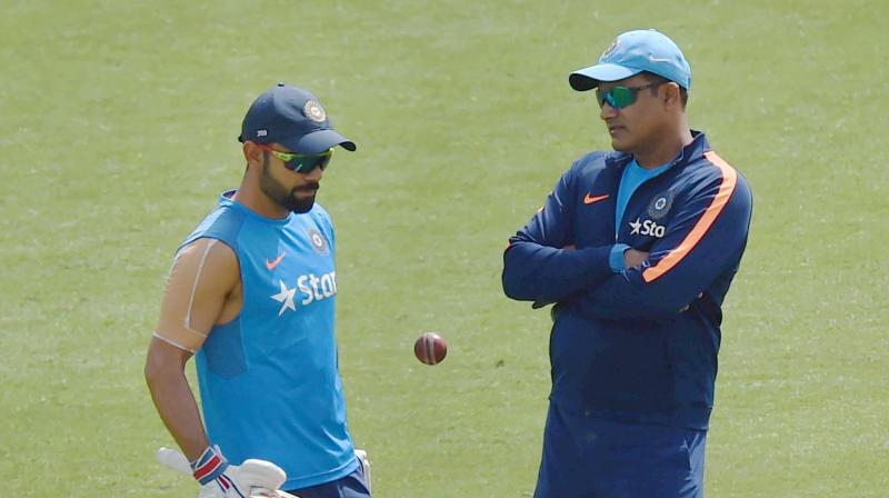 Anil Kumble, who was appointed as Team India head coach last year, is unlikely to continue in the same role following alleged differences with skipper Virat Kohli and Co. (Photo: PTI)