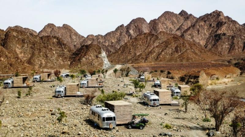 The mountainous eastern Hatta desert has lots to offer \glampers\ with a taste for adventure but also for their home comforts. (Photo: AFP)