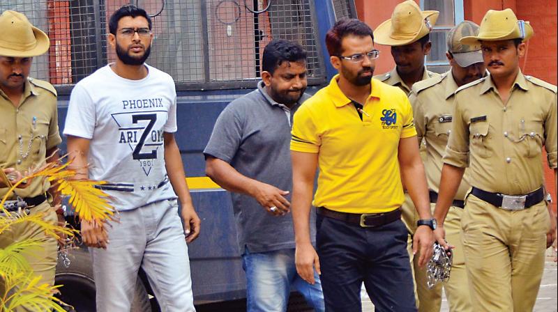 Ahmed Bava Aboobakkar, Fakir Ahmed and Sayeed Mohammed Noushad, who were sentenced to life imprisonment by the judge of the third additional district and sessions court in Mangaluru on Wednesday. (Photo: KPN)