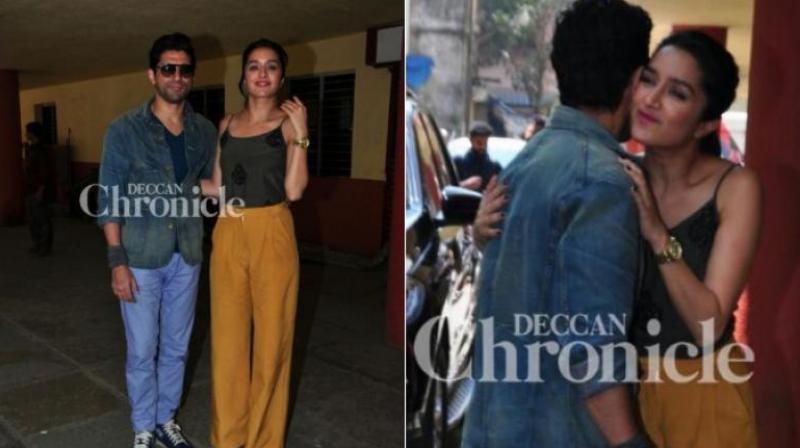 Farhan Akhtar and Shraddha Kapoor at a promotional event before Rock On 2 release. Love apparently blossomed between the two while shooting for this film.