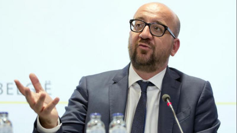 Belgian Prime Minister Charles Michel speaks during a media conference at the prime ministers office in Brussels. (Photo: AP)