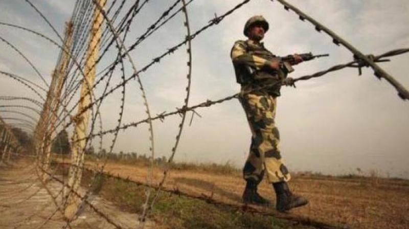 Indian armed forces personnel patrolling along the Line of Control, in Kashmir. (Photo: Twitter | ANI)