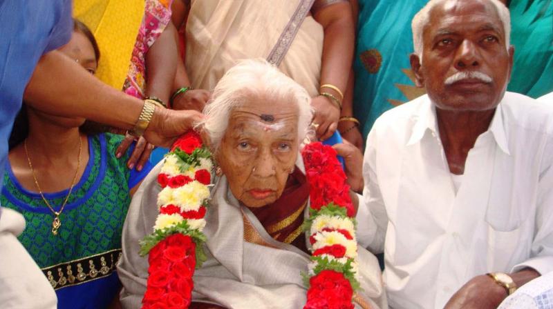 Villagers performed the Kanakabhishekam ritual along with family and friends with Chinakka as she has witnessed five generations in her family.