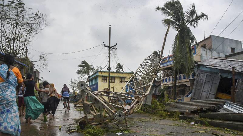 A damaged mobile tower seen struck down on road due to Cyclone Titli in Odisha on October 11. (Photo: File/PTI)
