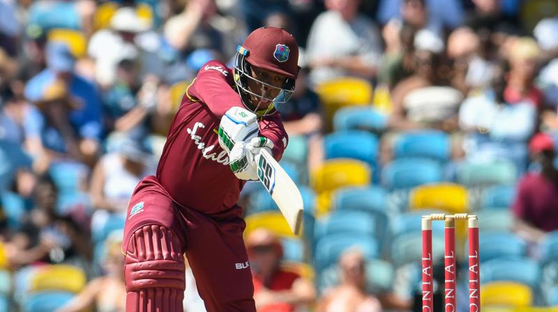 Shimron Hetmyers unbeaten 104 gave a labouring West Indies innings late impetus when they batted first but it looked to be in vain with England seeming to have the match well in control at 228 for four in the 40th over with Ben Stokes and Jos Buttler entrenched.