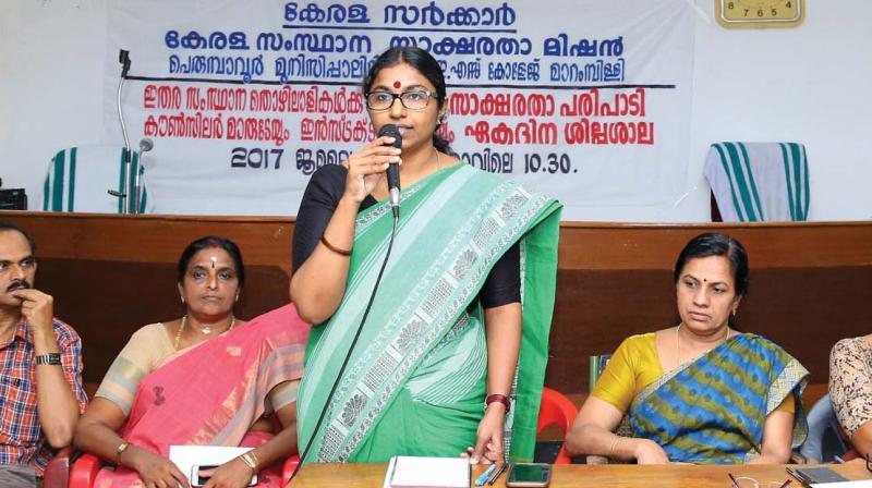Dr P. S. Sreekala, director, Kerala State Literacy Mission Authority inaugurates the workshop. (Photo: DC)