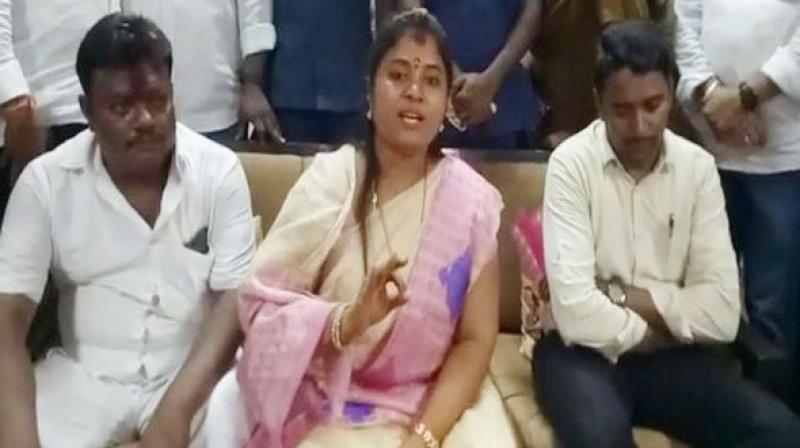 Andhra Pradesh Deputy Chief Minister P Pushpa Srivani on Saturday when she said her government aimed to deliver corrupt rule in Andhra Pradesh. (Photo: ANI)