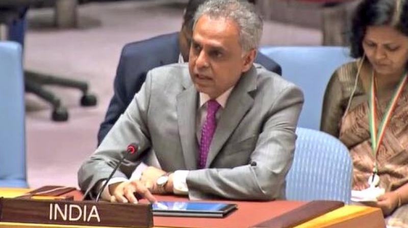 Indias Permanent Representative to the UN Ambassador Syed Akbaruddins remarks came during the UNSC debate on Mediation and Settlement of Disputes. (Photo: Twitter | @AkbaruddinIndia)